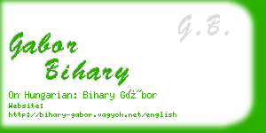 gabor bihary business card